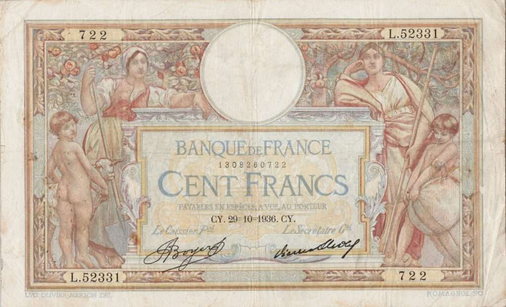 FRANCE billet de 100 Francs Luc et Olivier Merson 29-10-1936