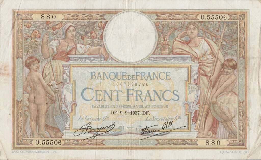 FRANCE billet de 100 Francs Luc et Olivier Merson 09-09-1937 type modifié