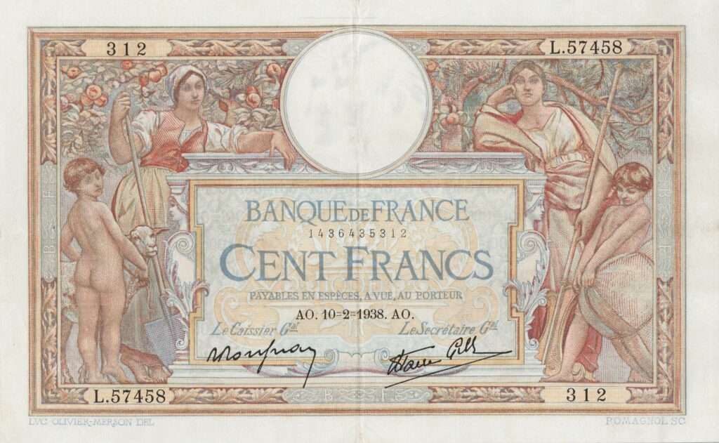 FRANCE billet de 100 Francs Luc et Olivier Merson 10-02-1938 type modifié