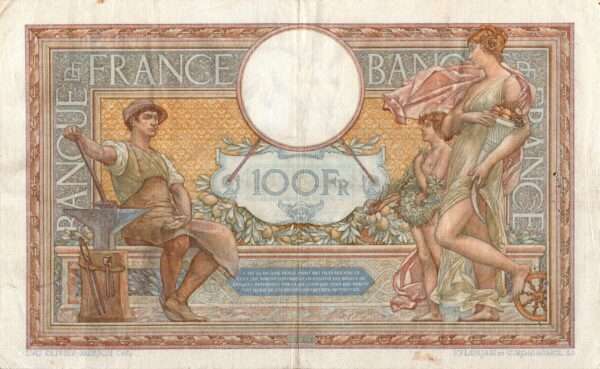 FRANCE billet de 100 Francs Luc et Olivier Merson 19-05-1938 type modifié – Image 2
