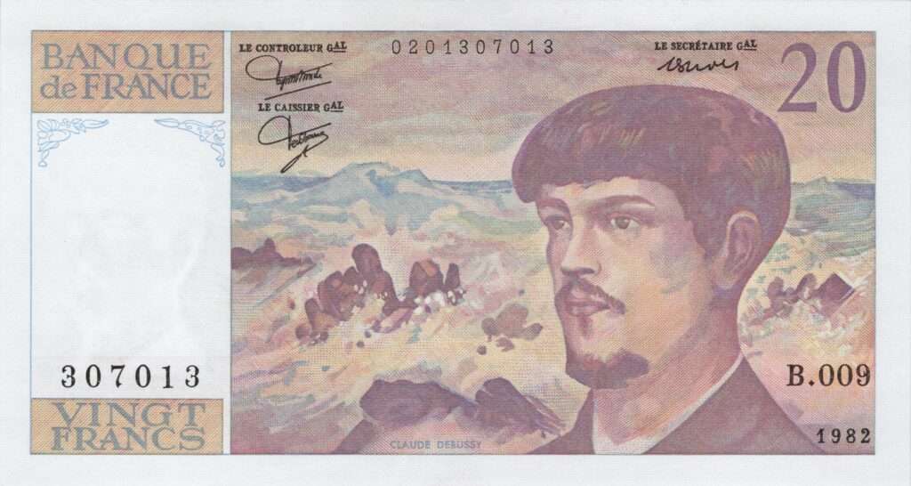 FRANCE billet de 20 Francs Claude Debussy 1982