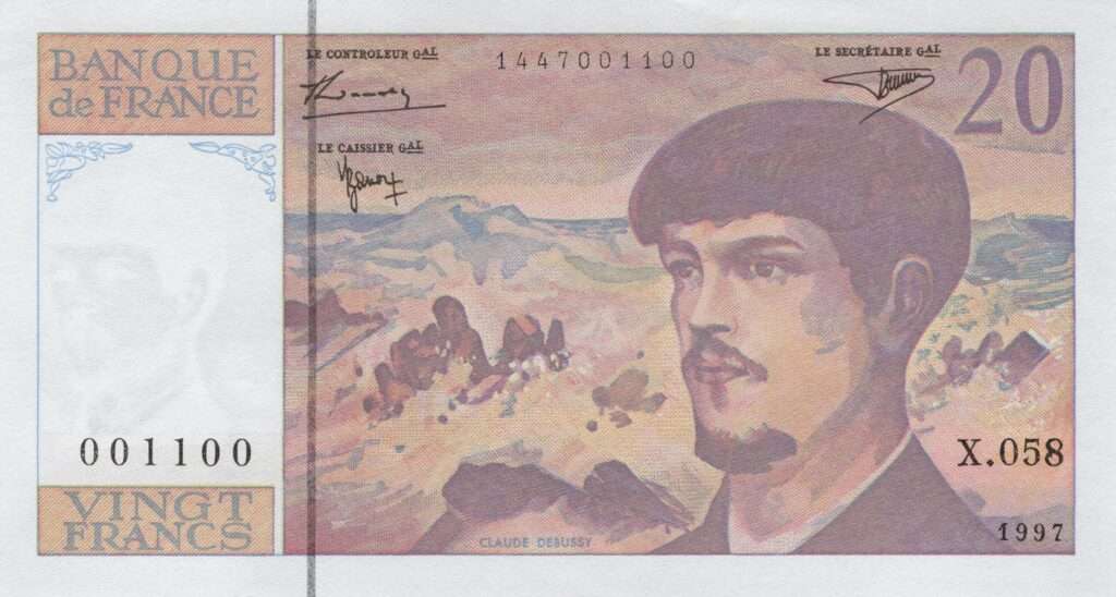 FRANCE billet de 20 Francs Claude Debussy 1997 modifié N° Radar