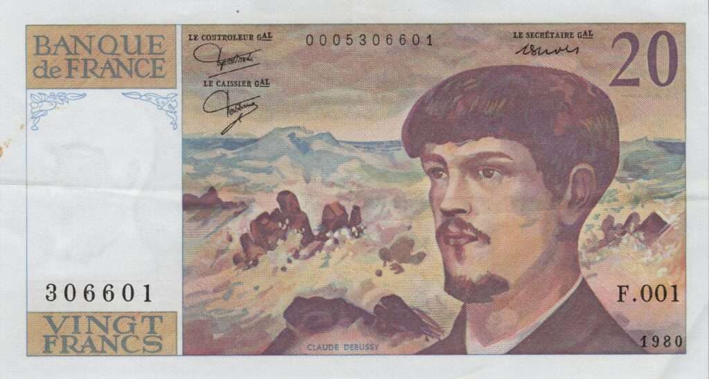 FRANCE billet de 20 Francs Claude Debussy 1980