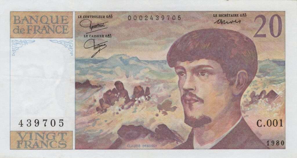 FRANCE billet de 20 Francs Claude Debussy 1980