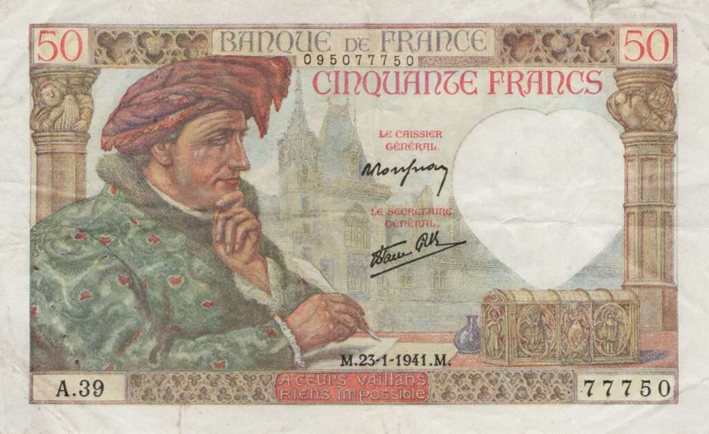 FRANCE billet de 50 Francs Jacques Cœur 23-01-1941