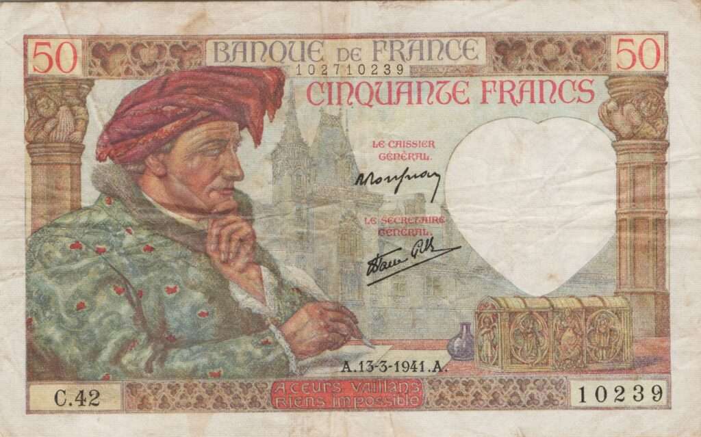 FRANCE billet de 50 Francs Jacques Cœur 13-03-1941