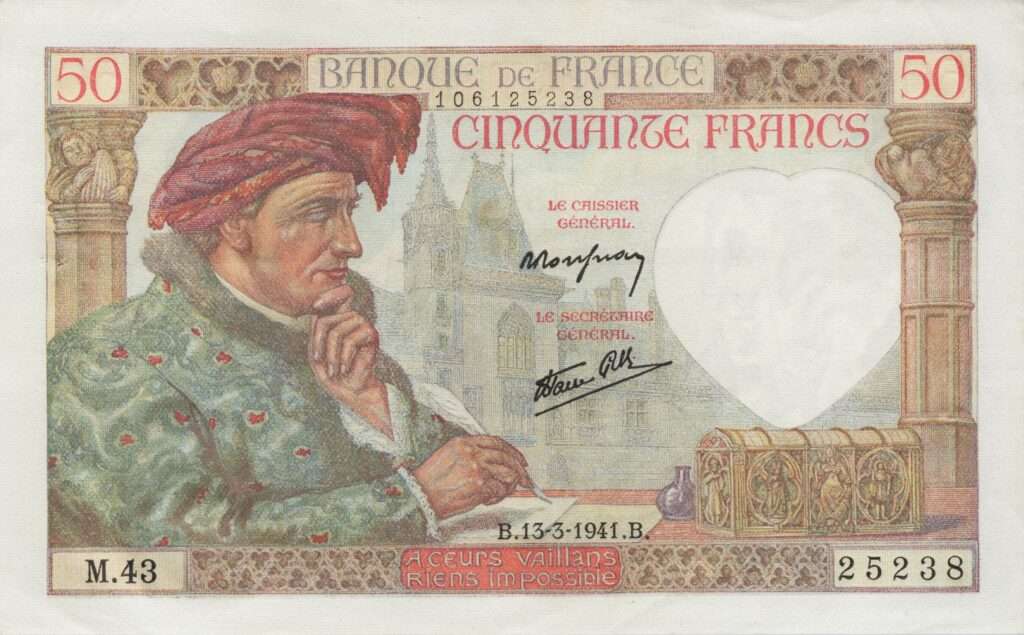 FRANCE billet de 50 Francs Jacques Cœur 13-03-1941