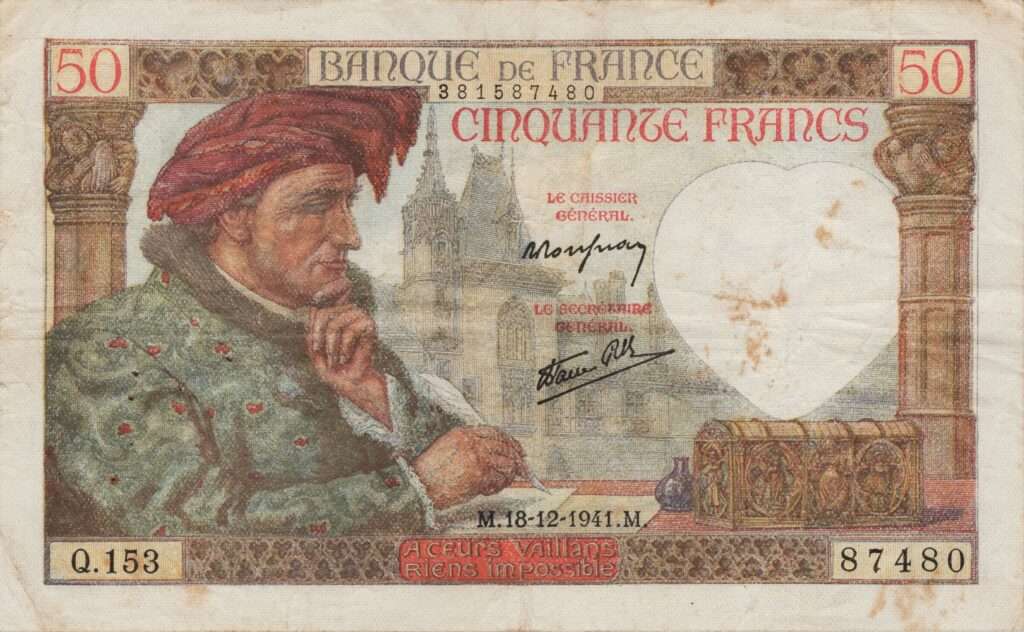 FRANCE billet de 50 Francs Jacques Cœur 18-12-1941