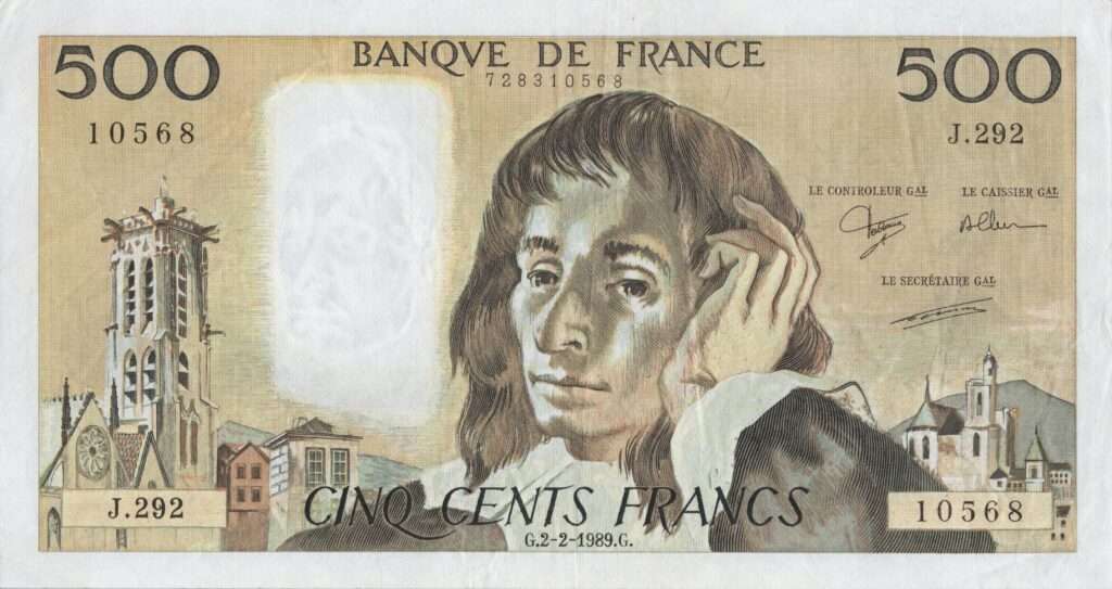 FRANCE billet de 500 Francs Pascal 02-02-1989